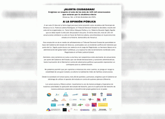Cámaras empresariales y organismos sociales exigen se respete el voto de los más de 105 mil veracruzanos que votaron por la alcaldesa electa Patricia Lobeira