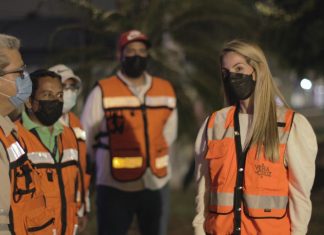 La alcaldesa Patricia Lobeira realiza recorrido nocturno de supervisión de luminarias sobre avenida Salvador Díaz Mirón