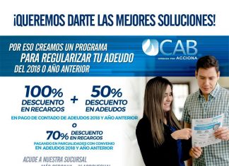 Gobierno de Boca del Río acuerda con CAB que —durante abril y mayo— condone recargos y aplique descuentos del 50% en adeudos de agua anteriores a 2019