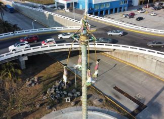 La escultura monumental de “Los Voladores de Papantla” puede caerse: Dictámenes del Colegio de Ingenieros Civiles y PC Municipal