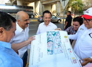 Supervisa Ricardo Ahued construcción del colector pluvial 21 de Marzo