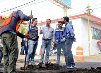 Alcalde JM Unánue supervisa programa de bacheo en Juan Pablo II