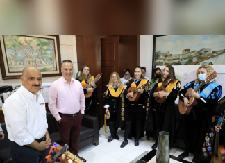 Recibe Alcalde a representantes de las tunas femeniles de Almería y Valencia