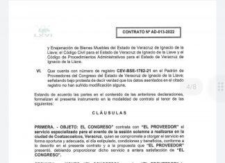 Los negocios de la secretaria de Servicios Administrativos y Financieros del Congreso de Veracruz