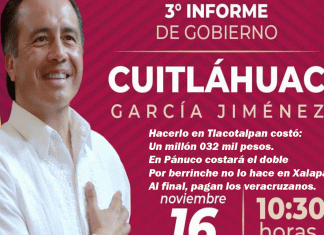 Millonario 3er Informe de Cuitláhuac García, ahora el 4º costará el doble pagado por los veracruzanos