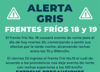Alerta Gris en el Puerto de Veracruz por los Frentes Fríos No. 18 y 19