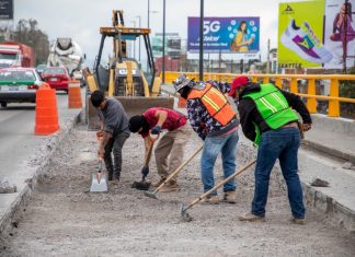 Avanzan labores en el puente Miguel Alemán
