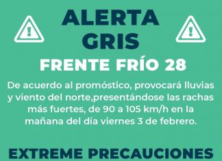 Alerta Gris por Frente Frío No. 28 en el Puerto de Veracruz
