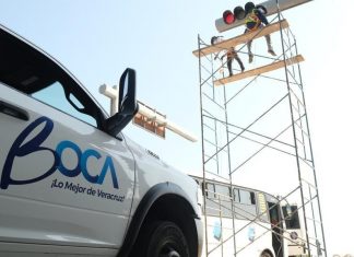 Ayuntamiento de Boca del Río rehabilita semáforos y señalización previo a la Semana Santa