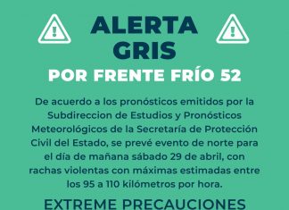 Alerta Gris por Frente Frío 52 en el Puerto de Veracruz