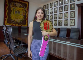 Recibe Ricardo Ahued a campeona de Jiu jitsu