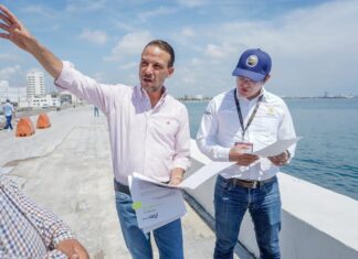 Inspeccionan Alcalde JM Unánue y autoridades federales zona que requiere rehabilitación en el bulevar Manuel Ávila Camacho
