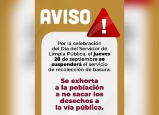 Se suspenderá servicio de Limpia Pública este jueves