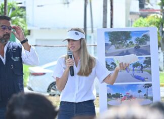 Paty Lobeira de Yunes supervisa la obra de rehabilitación integral del Parque Robles del fraccionamiento Floresta