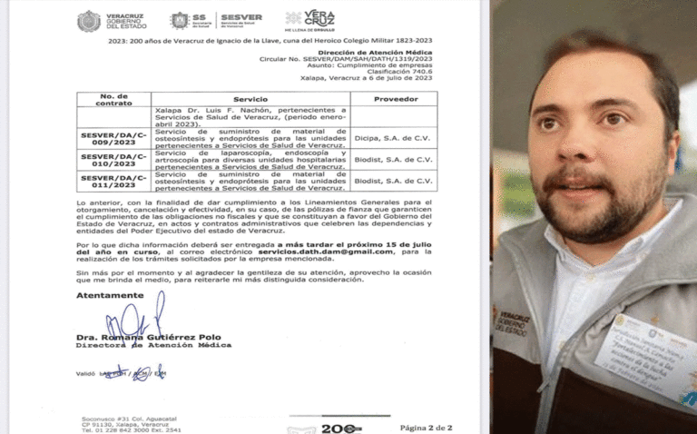 Secretaría de Salud de Veracruz otorga contratos a empresa inhabilitada por 7 años