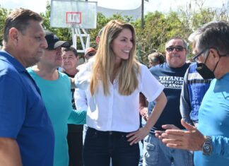 Supervisa Paty Lobeira de Yunes la obra de rehabilitación integral de la Unidad Deportiva del Fraccionamiento Flores del Valle