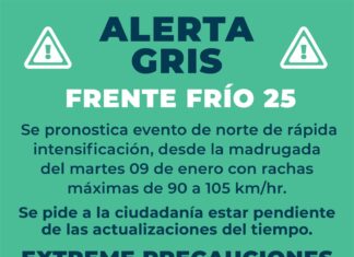 Alerta Gris por Frente Frío 25 en el Puerto de Veracruz