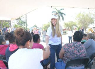 Inicia Paty Lobeira de Yunes la obra de rehabilitación integral de repavimentación en concreto hidráulico de la Calle Azteca en la zona de Tejería