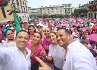 MAREA ROSA EN XALAPA; VA A TRIUNFAR LA DEMOCRACIA: AMÉRICO