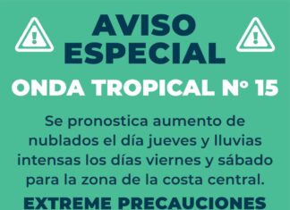 Aviso especial por la Onda Tropical No. 15 en el Puerto de Veracruz