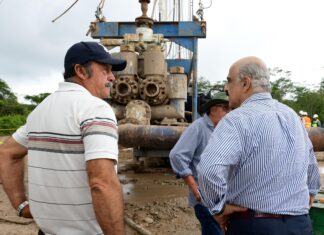 Supervisa Ricardo Ahued obra de perforación de pozo profundo