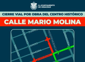 Cierre vial en la calle Mario Molina, por obra del Centro Histórico