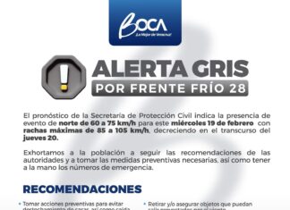 Gobierno de Boca del Río atento ante el ingreso del Frente Frío 28: Alcalde JM Unánue