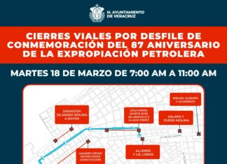Cierres viales por Desfile del 87 Aniversario de la Expropiación Petrolera