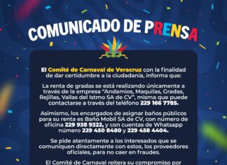 Comité de Carnaval de Veracruz informa sobre proveedores autorizados