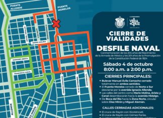 Cierres viales en el Centro de Veracruz por Desfile Naval