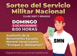 Convoca Ayuntamiento a Sorteo del Servicio Militar Nacional Clase 2007