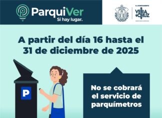 Ayuntamiento de Veracruz suspende cobro de parquímetros por temporada decembrina