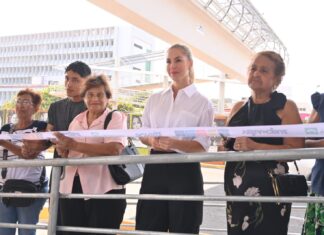 Inaugura la alcaldesa Paty Lobeira el nuevo puente peatonal de la avenida Cuauhtémoc