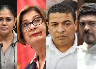 ¡Qué oso!: Rocío Nahle ordena bajar del estrado a Cazarín, Zenyazen, Mago Corro y Raquel Bonilla