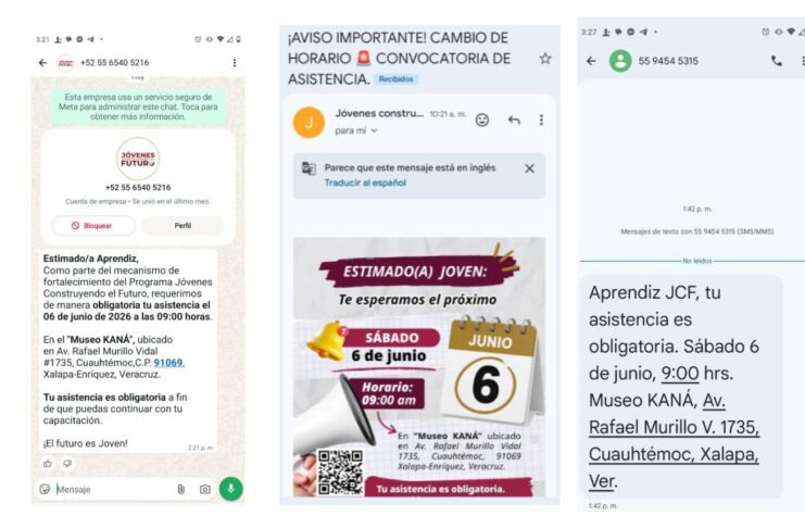 Aprendices y trabajadores denuncian movilización obligatoria para evento presidencial en Veracruz